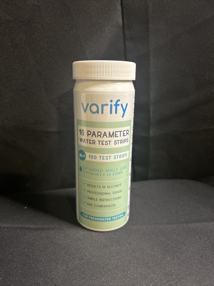 Varify 16 Parameter Water Test Strips,100ct. (For Freshwater Testing)