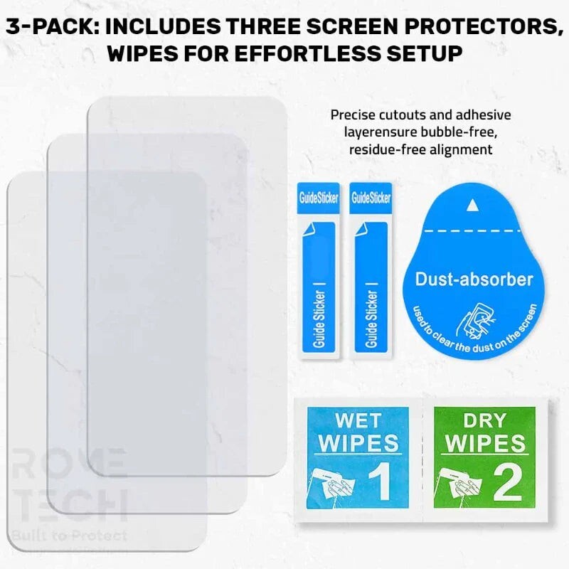 For Apple iPhone 16 + Plus 2.5D Tempered Glass Screen Protector (3 Per Pack)