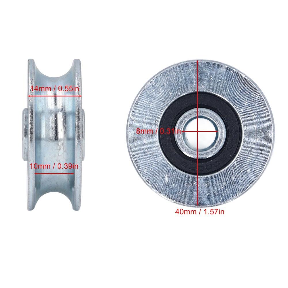 2 Pcs Pulley Rolling Wheel High Strength Load Bearing For Heavy Objects Premium