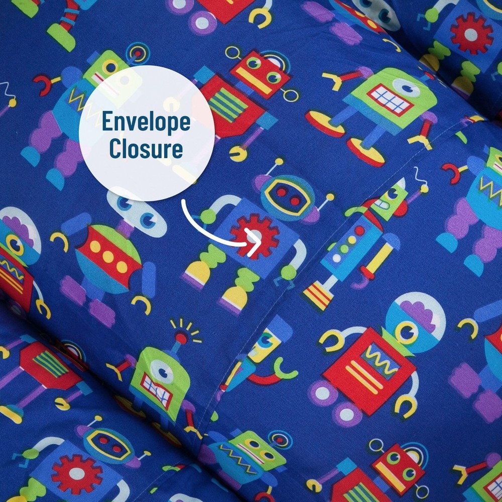 Wildkin Robots Microfiber Kids Pillow Lounger