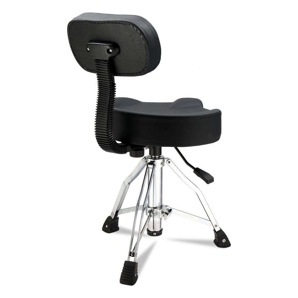 Professional Drum Throne Stool,360° Rotating,Height Adjustable,PU Leather, Black