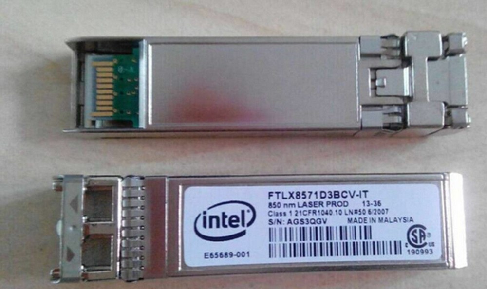 Intel E10GSFPSR FTLX8571D3BCV-IT E65689-001 SFP+ Transceiver For X520-DA2/SR2
