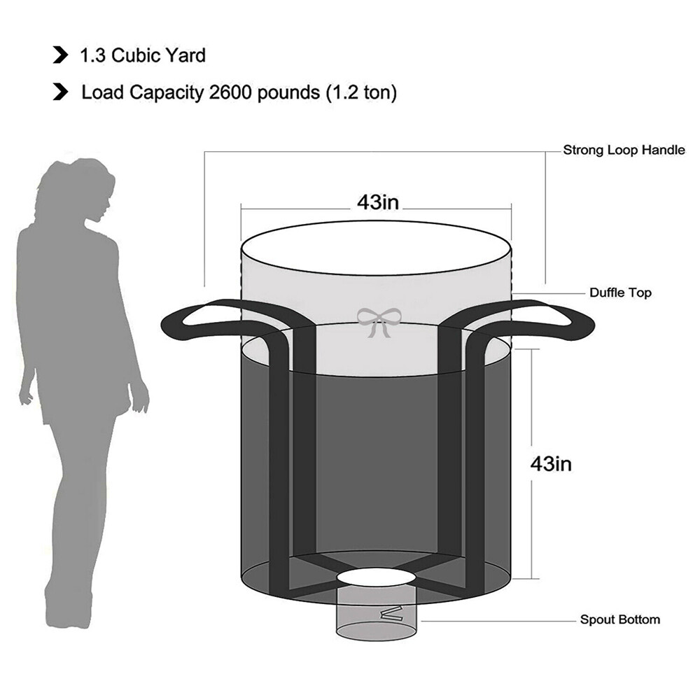 BaggySacky Flexible Intermediate Bulk Container with Duffle Top & Strong Loop