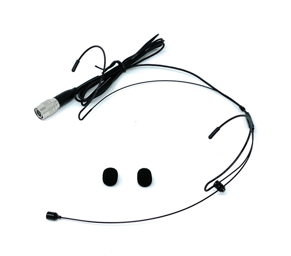 Black Double Earhook Headset Mic w/4 pin mini XLR for Audio Technica Transmitter