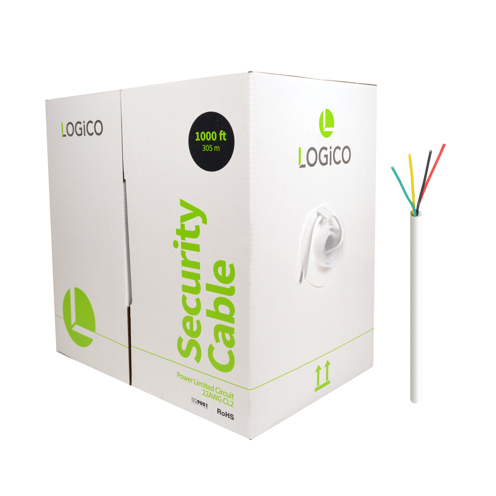 Security Wire Burglar Alarm 22/4 Cable 1000FT Solid White 1000' Speaker Cable