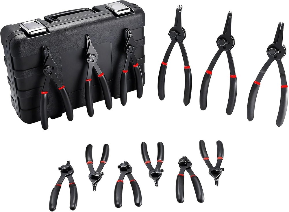 12Pcs Snap Ring Pliers Internal & External Retaining Ring Circlip C Clip Plier