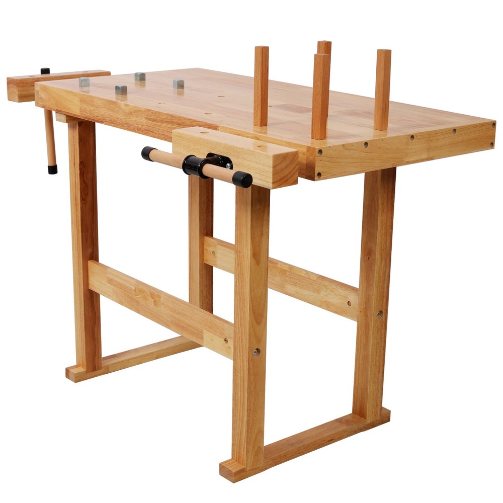 Heavy Duty 40" Wood Workbench 330Lbs Capacity with Adjustable Handle