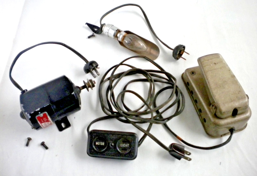 White FR Sewing Machine Motor, Light, Foot Control & Cord w/Motor/Light Socket