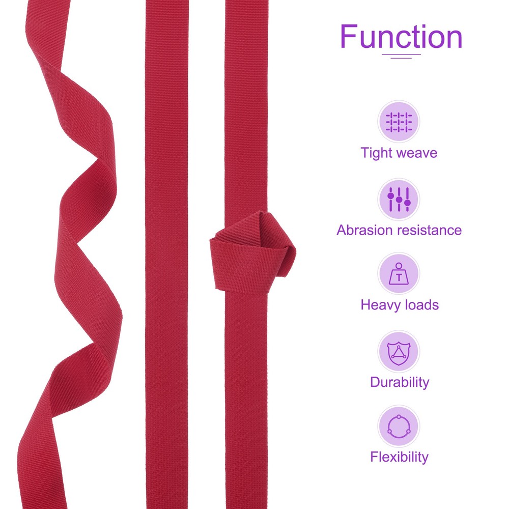 10 Yard x 50mm Nylon Webbing Strap for Backpack Strapping, Sewing, Dark Red