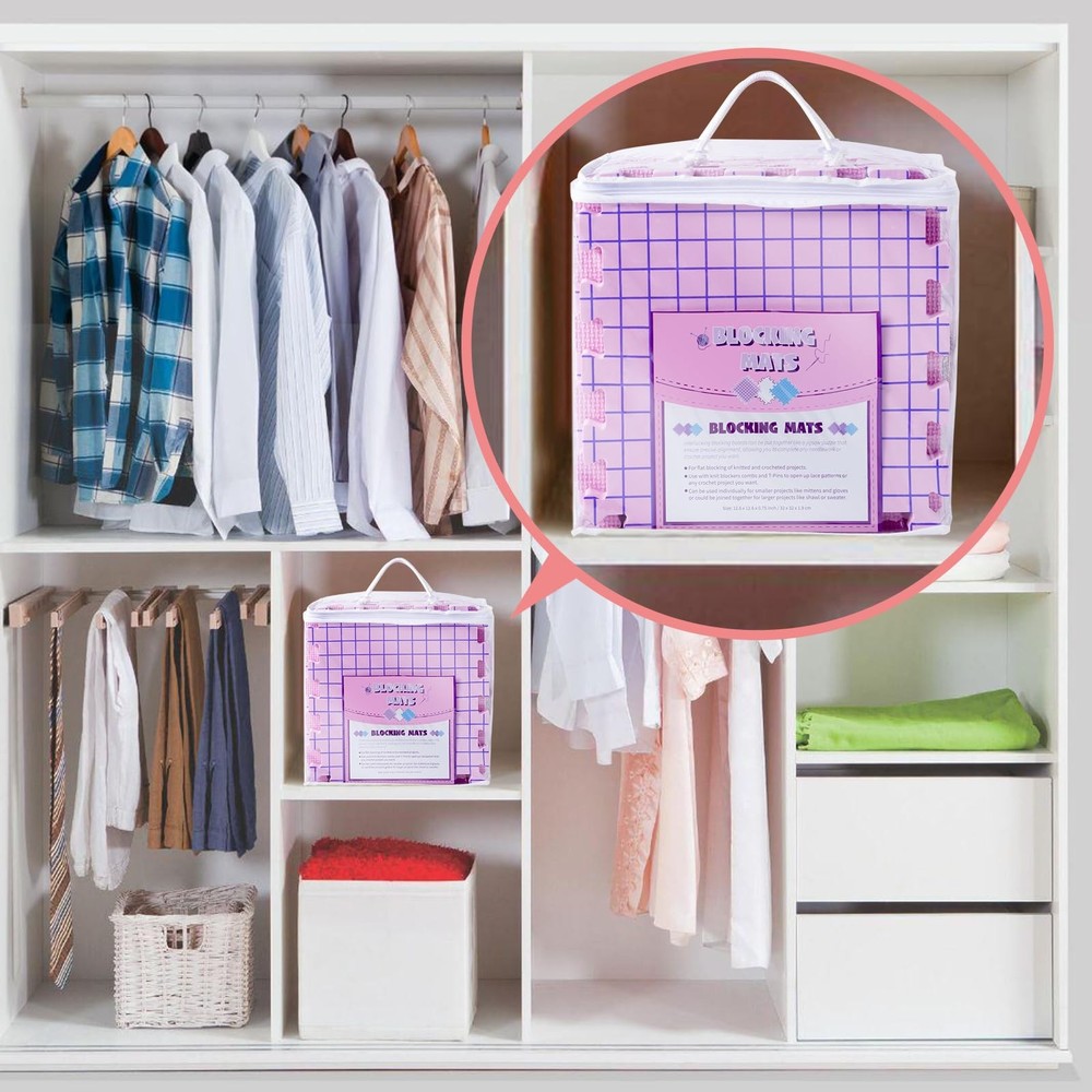 Knitting Blocking Mats and Pins, Interlocking Blocking Boards for Crochet Pro...