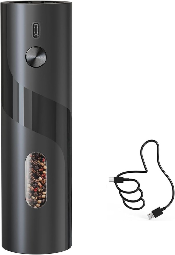 CIRCLE JOY Rechargeable Electric Pepper Grinder Top-Refill Adjustable