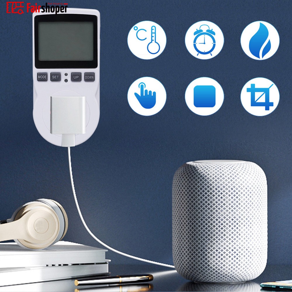 Digital Plug in Thermostat Timer Switch Socket Temperature Controller Switch USA