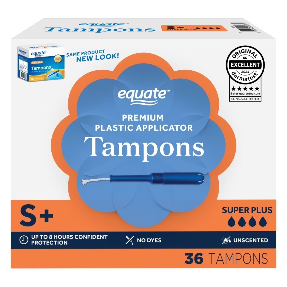 Tampons with Premium Plastic Applicators, Unscented, Super Plus (36 Count)