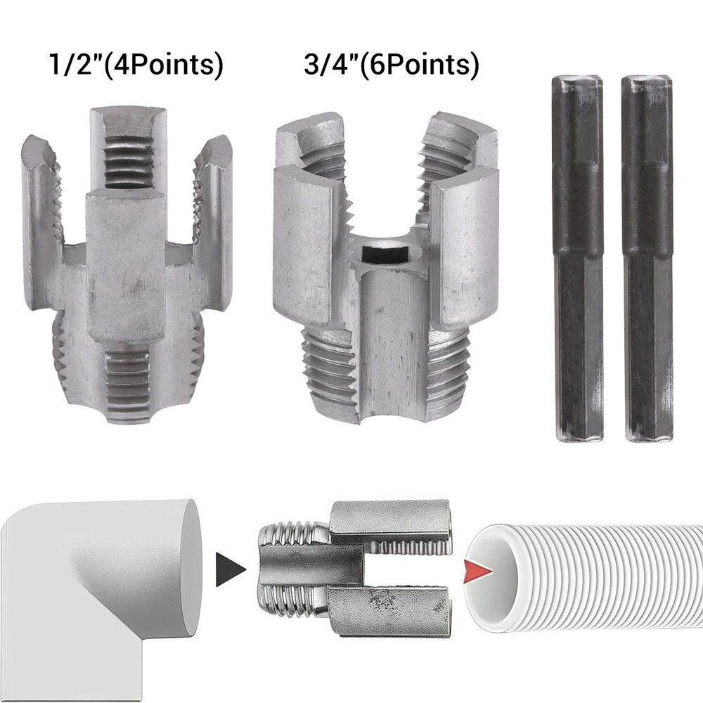 2X Water Pipe Internal & External Integrated Threader Kit Threader Cutting Tool