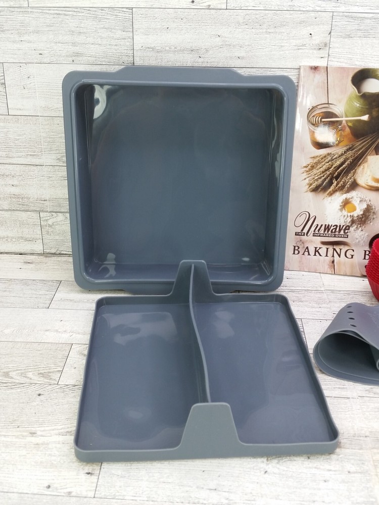 Nuwave Silicon Bakeware Set Bake Pan Divider Ring Cupcake Liners and Baking Book