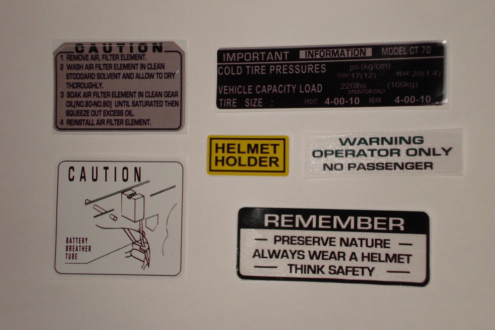 CT70 Warning Decals /Graphics
