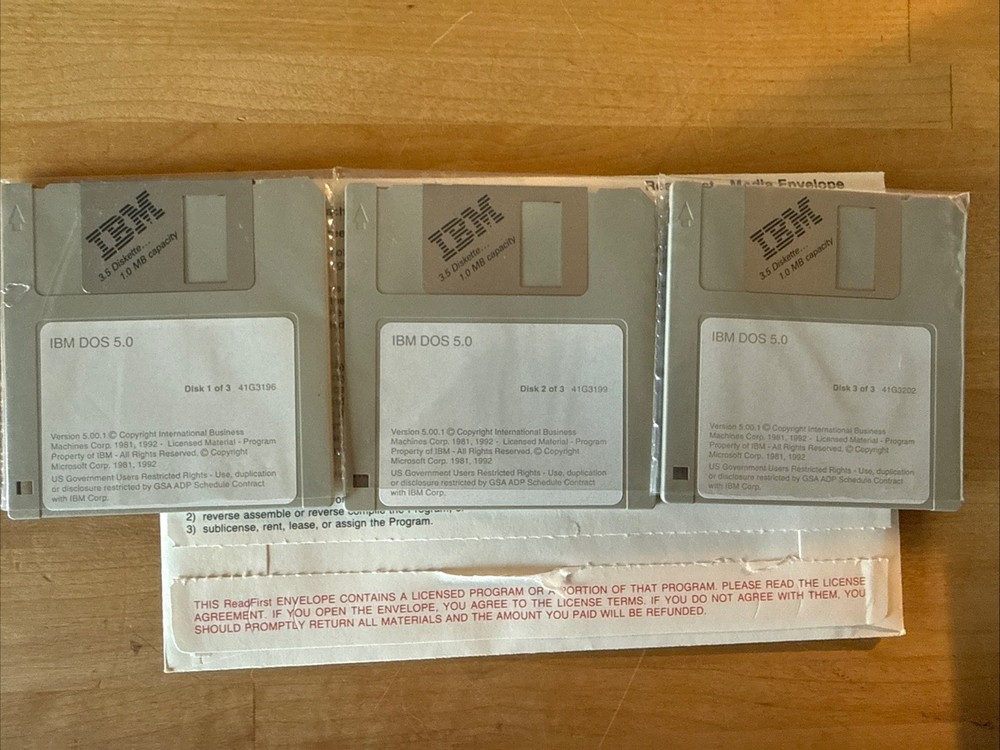 IBM DOS 5.0 Disk Operating System BASE 1992 Disketts & Booklets Pre Owned