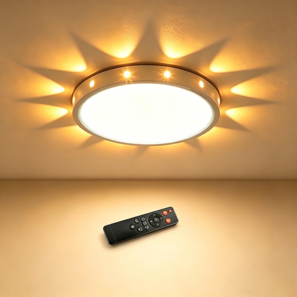 12in 24Watt Flush Mount Ceiling Light fixtures.Remote Control Dimmable Ceilin...