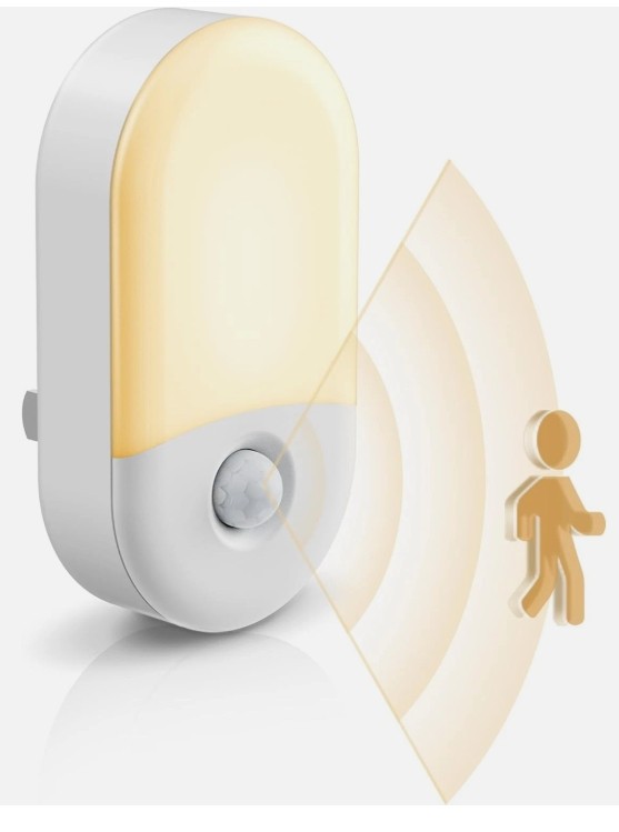 Motion Sensor LED Night Light 2-Pack Automatic Plug-In for Safety Convenience