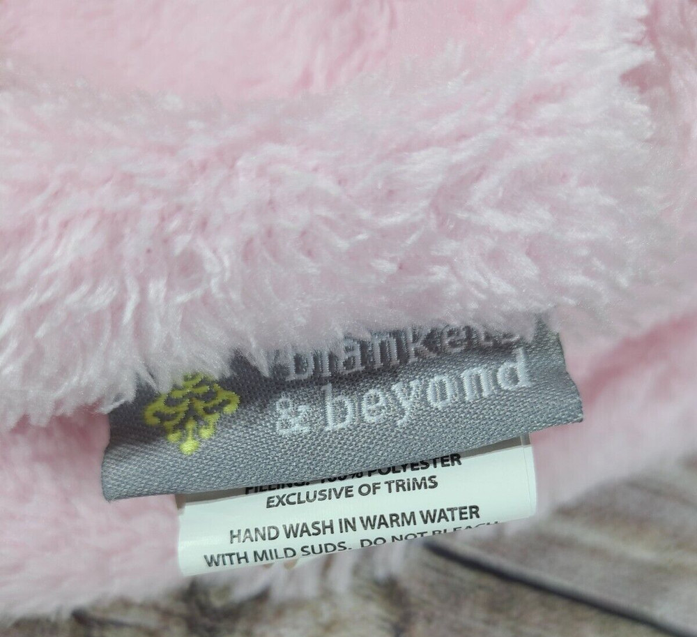 Blankets & Beyond Plush Pink Bunny Lovey Security Blanket Pacifier Holder 2013