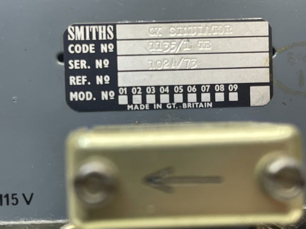 VINTAGE SMITHS CX SIMULATOR CODE NO. 1135/1 TE, 115V 400HZ WITH POWER CORD
