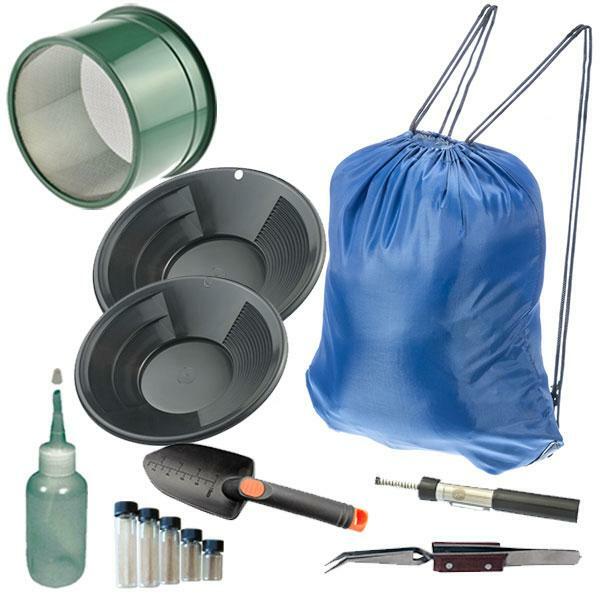 M5 Black Mini Gold Classifier Screen & Gold Pan Panning Kit 12" & 10" Pans, Pack