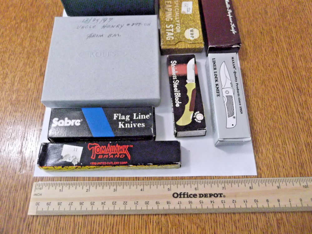 Various Imported Empty Knife Boxes Only Lot of 8