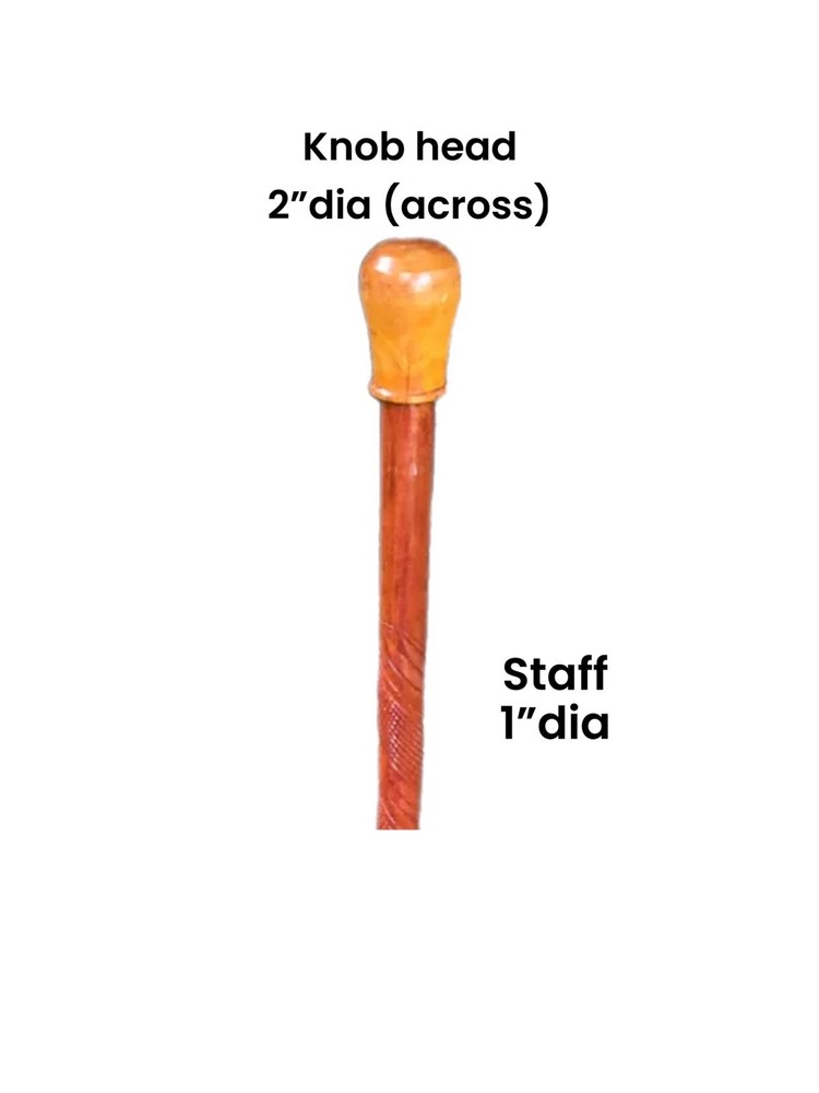 Stout KNOB HANDLE SOLID WOOD CARVED STAFF WALKING STICK CANE
