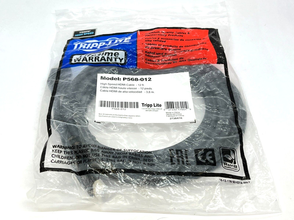 Tripp Lite P568-012 High Speed HDMI Cable 12ft