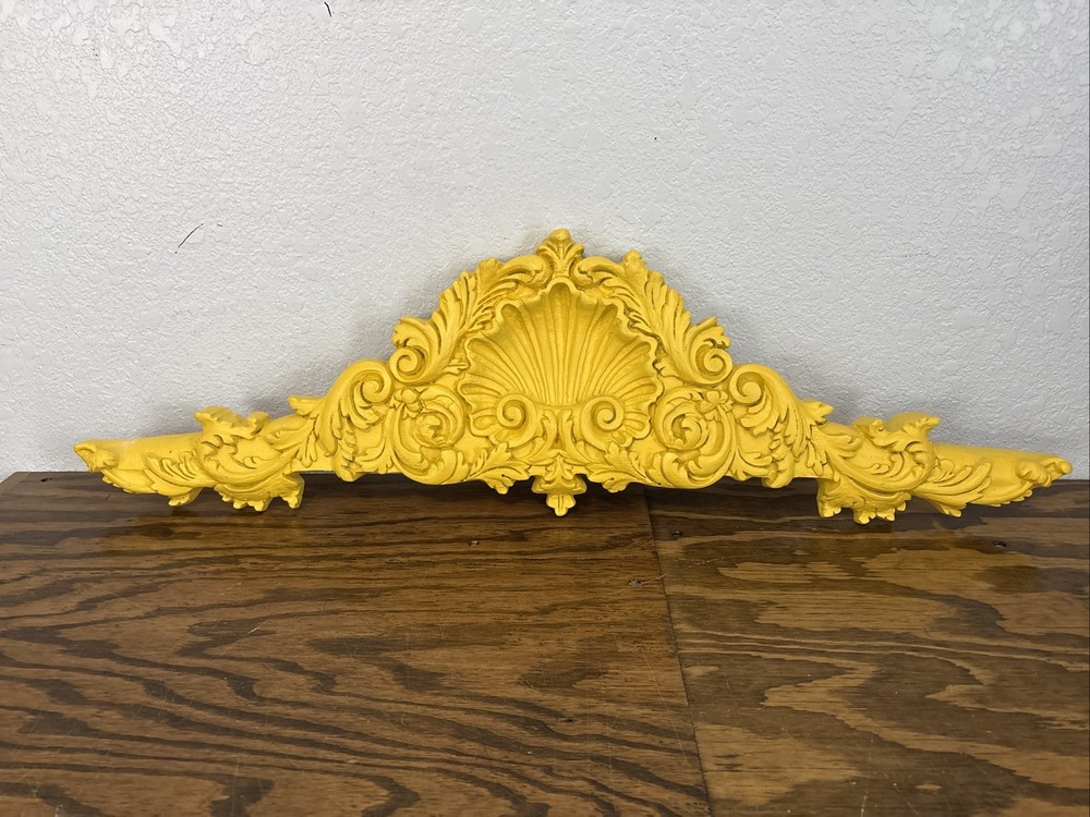 Decorative Valence Center Accent with Leaf & Shell Scrolls for Wall Window Door