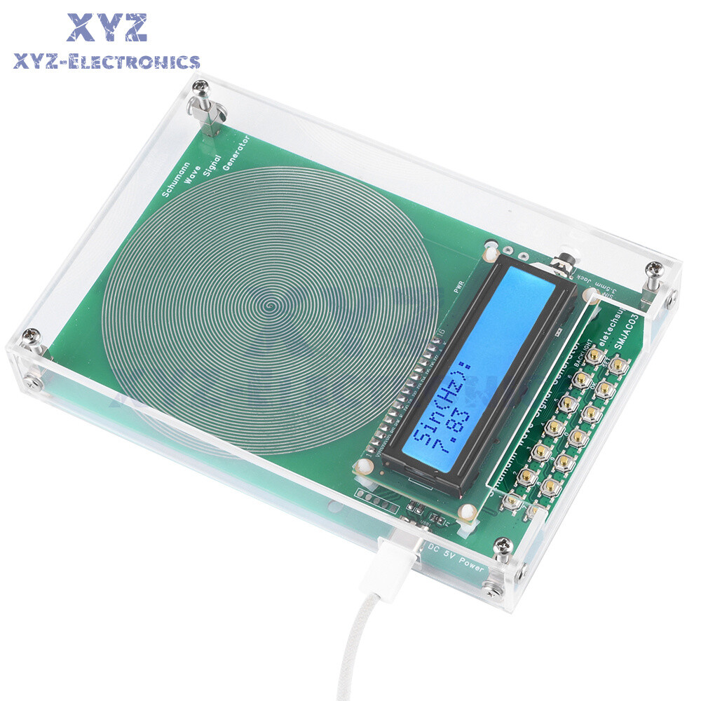 Schumann Wave Generator Pulse Sine Frequency +3.5MM Audio Output Connector +Case