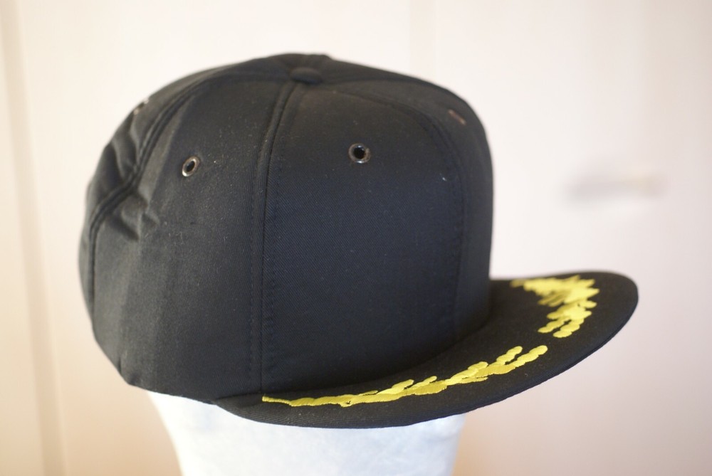 Generic naval or military captain black baseball cap, "scrambled egg" peak