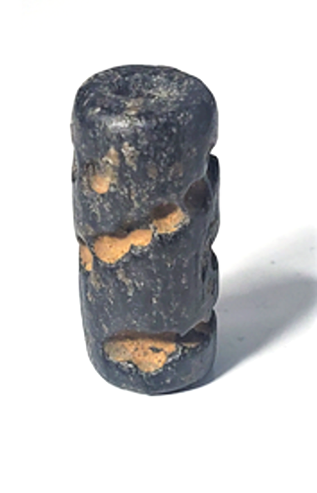 Ancient Black Steatite Dot Pattern Cylindical Seal Lot Uruk