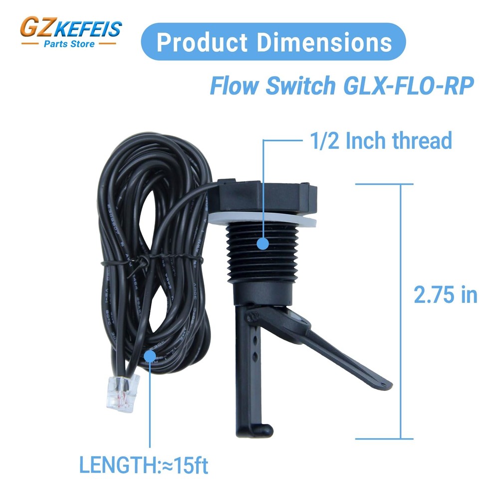Flow Switch for Hayward,Replacement GLX-FLO-RP,Flow black
