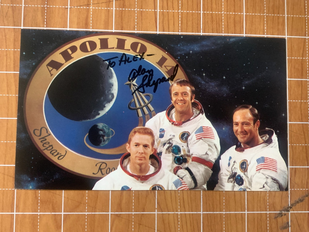 Alan Shepard Signed Inscribed Apollo 14 Postcard