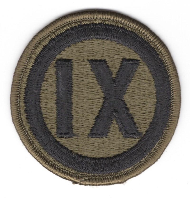 Army Patch:  IX Corps - subdued, merrowed edge