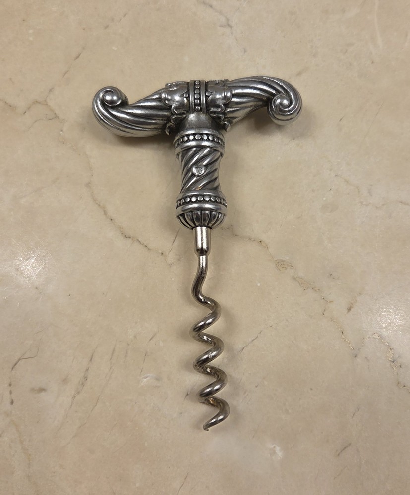 Brighton Silver Metal Corkscrew Wine Bottle Opener Barware