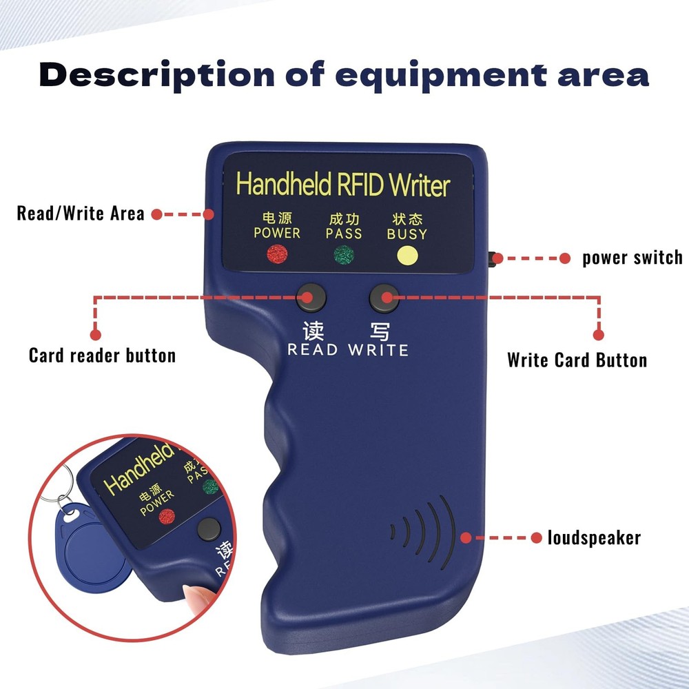 Handheld Copier RFID Reader Rewriter Smart ID Card Duplicator 125KHz Intellig...