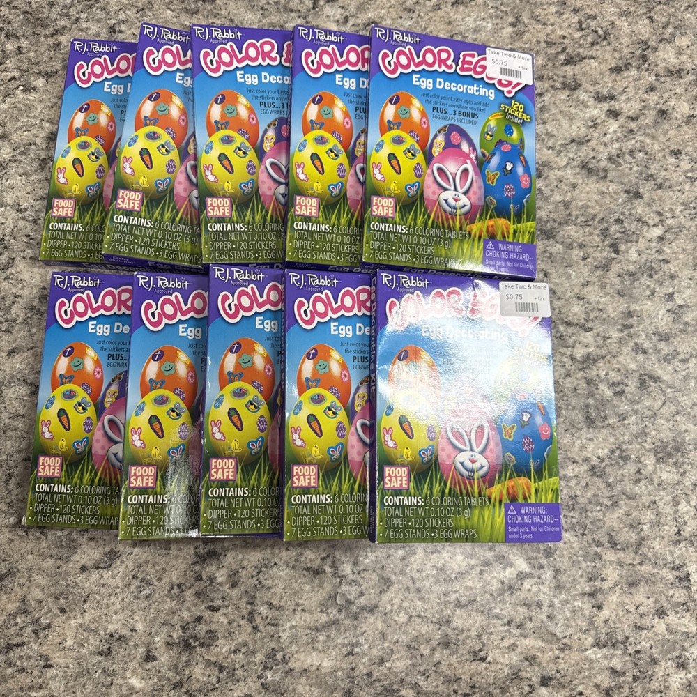 10 Pks Rj Rabbit Color Egg Egg Decorating Kit
