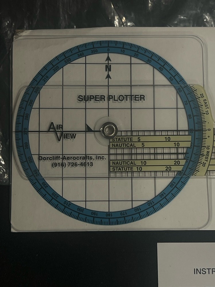 Dorcliff Super Plotter Aviation Navigation Tool w Instructions Sectional WAC