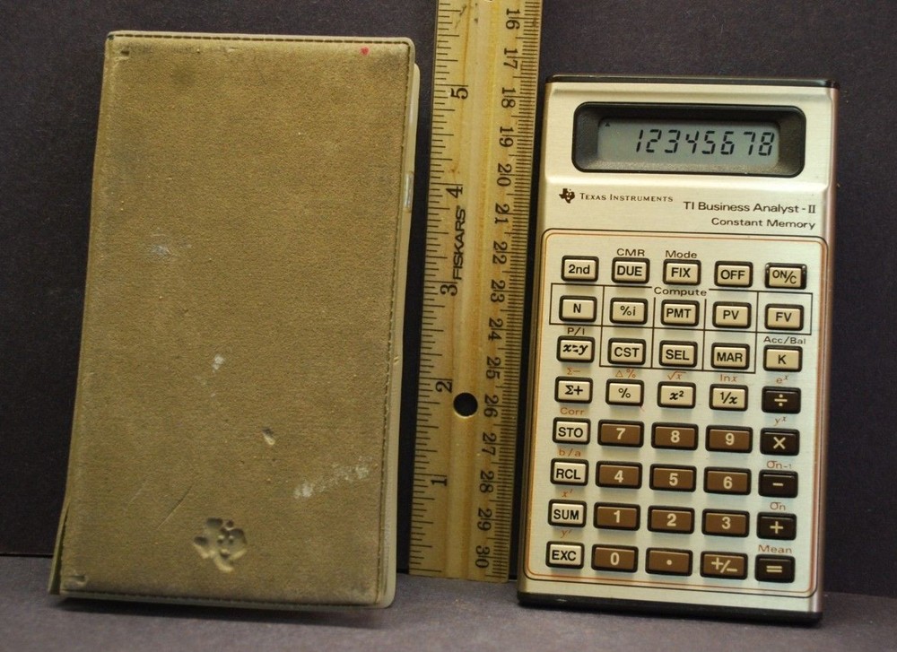 Texas Instruments TI  Business Analyst - II Constant Memory Calculator w/ Case