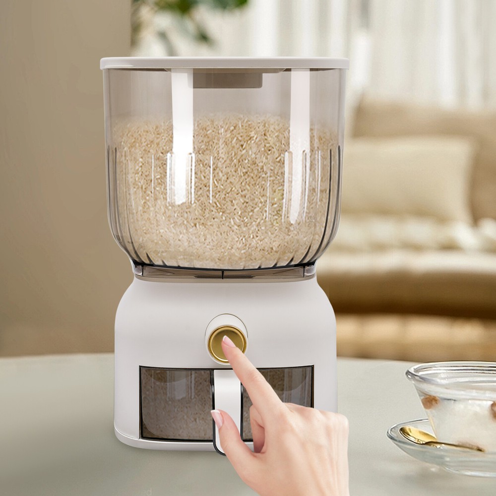 6kg Rice Dispenser Large Sealed Grain Storage Container with Rice Cup Kitchen