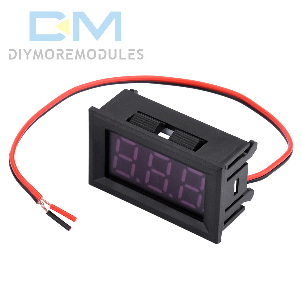 Mini DC 5V-120V Voltage Volt Meter LED Panel 3-Digital Display 2 Wire Voltmeter