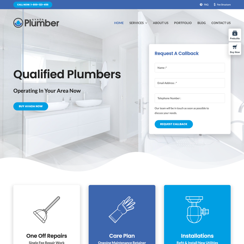 Plumber Website Design with Free VPS Web Hosting and Installation
