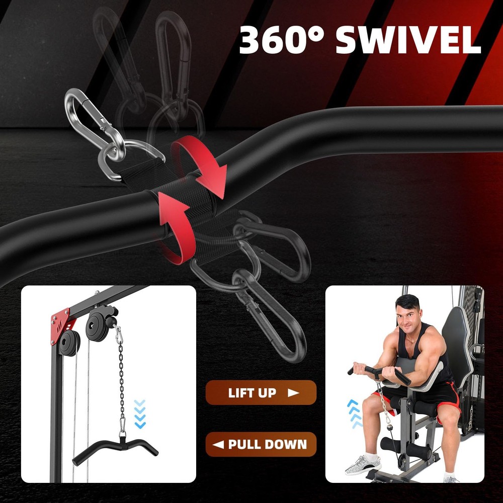 LAT Pulldown Bar Attachments Single D-Handle Tricep Bar for Cable Machine