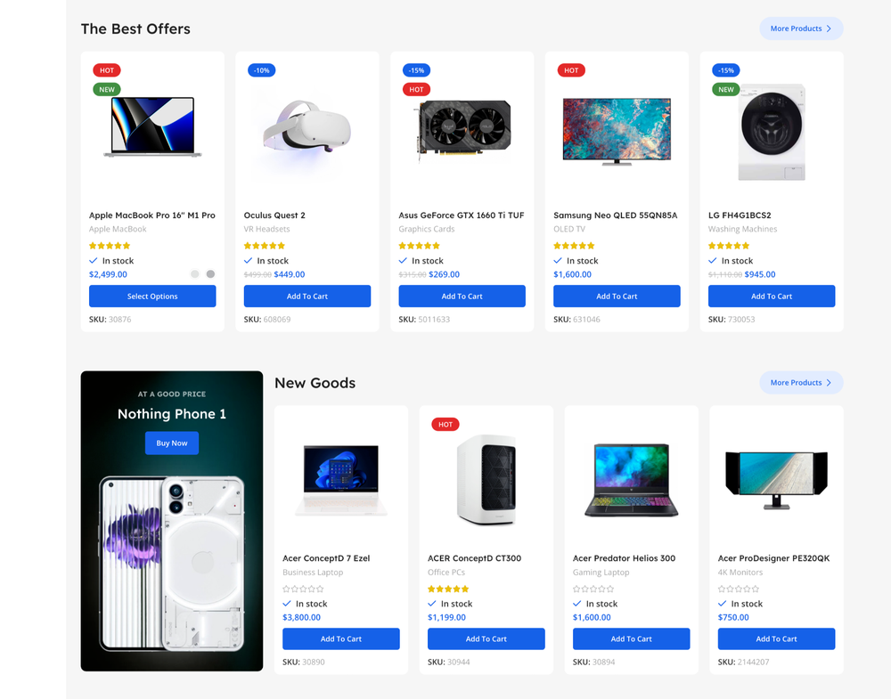 Mega Electronics eCommerce Website Design with Free 5GB VPS Web Hosting