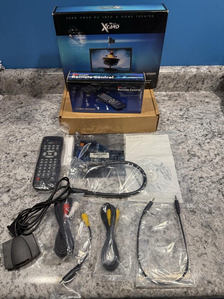 Sigma REALmagic XCard PCI DVD Decoder & RARE REMOTE Retro PC CRT TV Untested