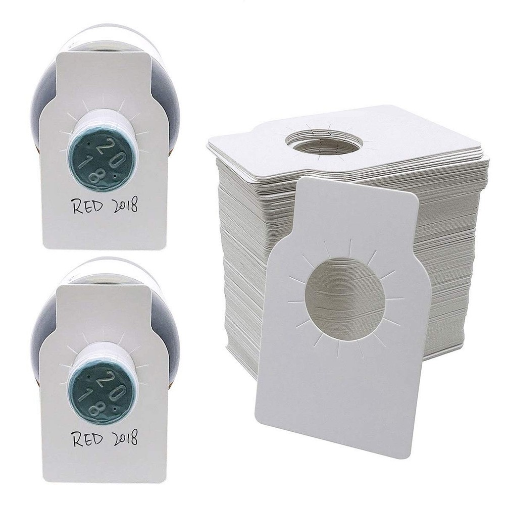Wine Bottle Tags White Paper Double Sided Wine Bottle Hanging Tags 200 Count
