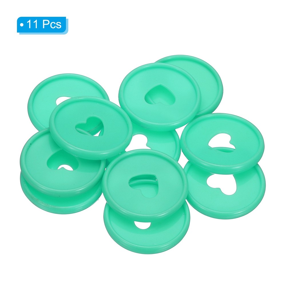 35mm Plastic Book Binding Discs, 11 Pack Expansion Discs Heart, Dark Green