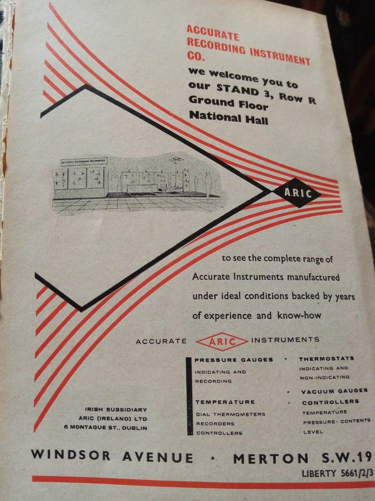 Da12a Ephemera engineering advert 1959 accurate aric instruments